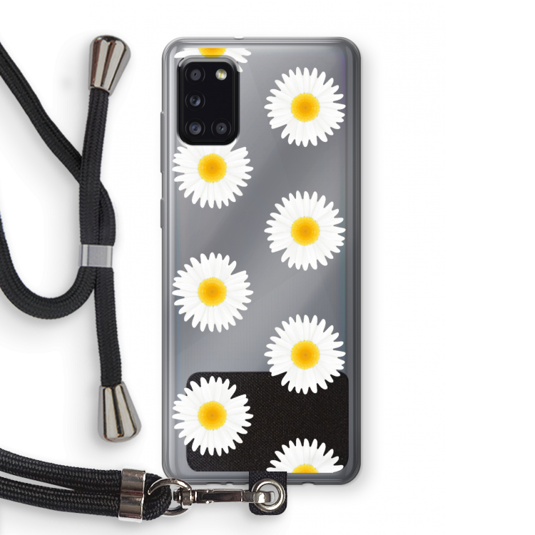 Margrietjes: Samsung Galaxy A31 Transparant Hoesje met koord