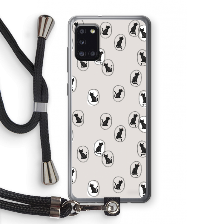 Miauw: Samsung Galaxy A31 Transparant Hoesje met koord