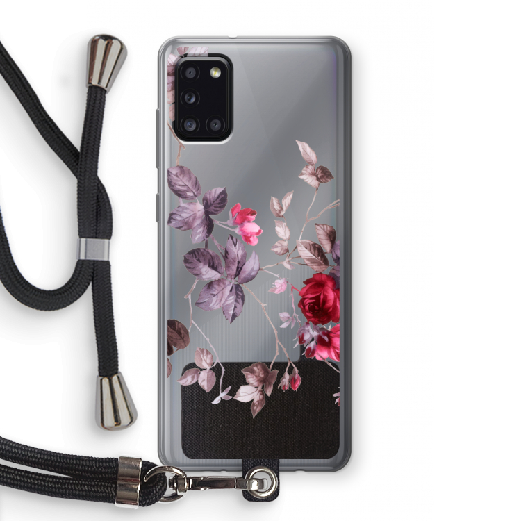 Mooie bloemen: Samsung Galaxy A31 Transparant Hoesje met koord