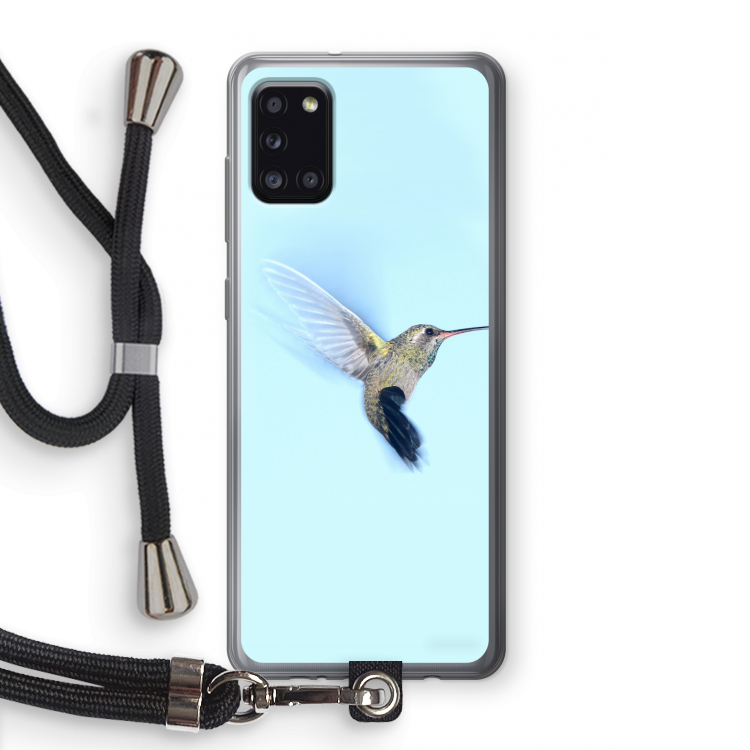 Kolibri: Samsung Galaxy A31 Transparant Hoesje met koord