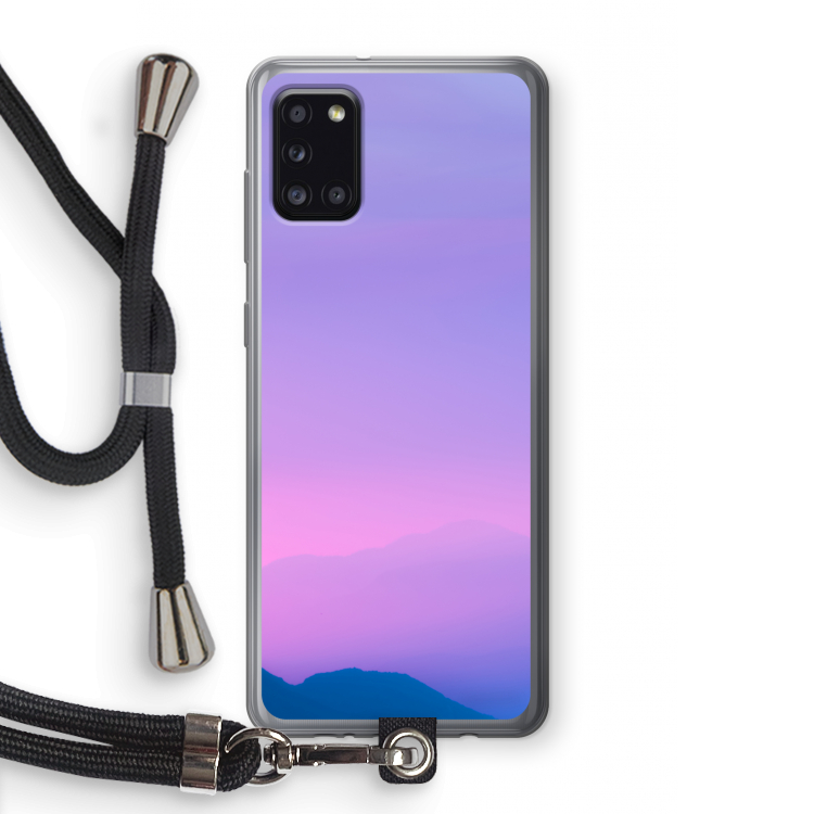Sunset pastel: Samsung Galaxy A31 Transparant Hoesje met koord