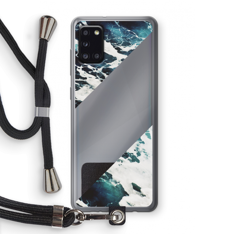 Golven: Samsung Galaxy A31 Transparant Hoesje met koord