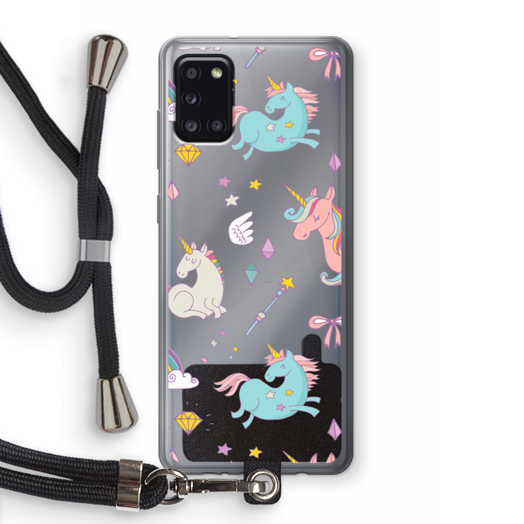 Fantasiewereld: Samsung Galaxy A31 Transparant Hoesje met koord