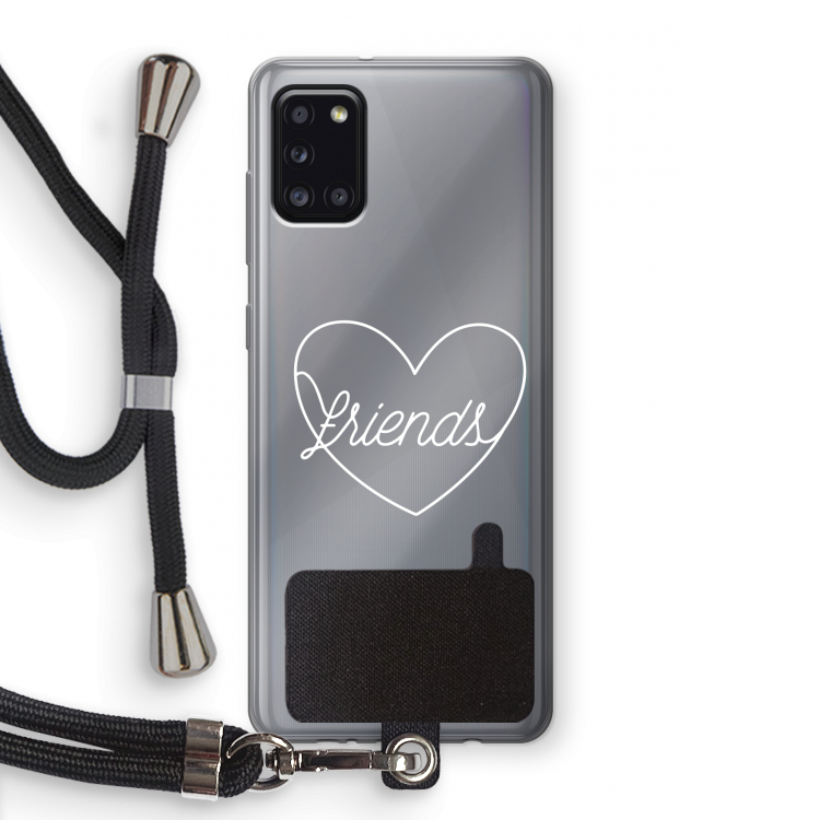 Friends heart pastel: Samsung Galaxy A31 Transparant Hoesje met koord