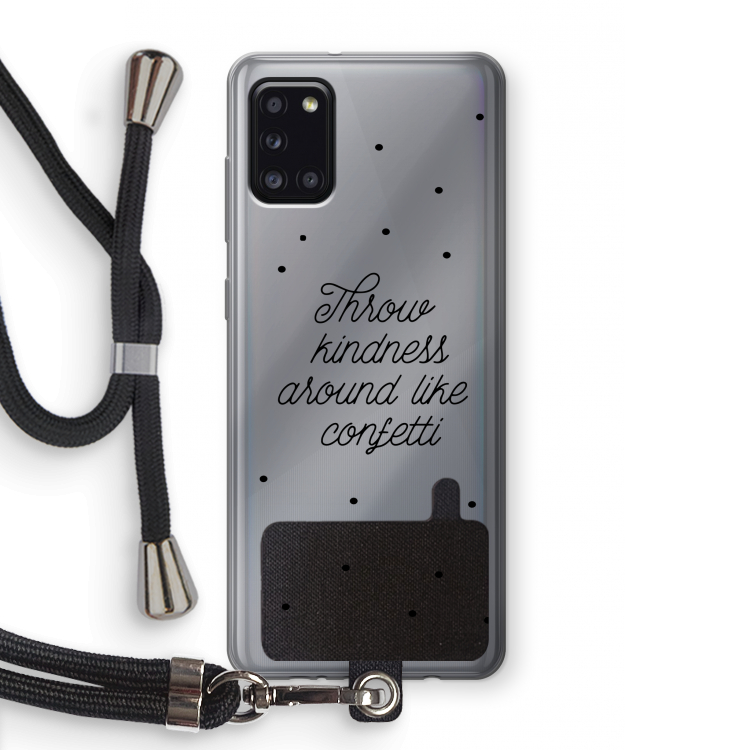 Confetti: Samsung Galaxy A31 Transparant Hoesje met koord