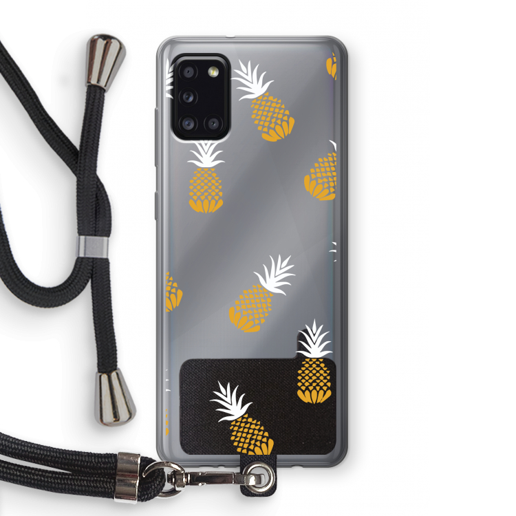 Ananasjes: Samsung Galaxy A31 Transparant Hoesje met koord