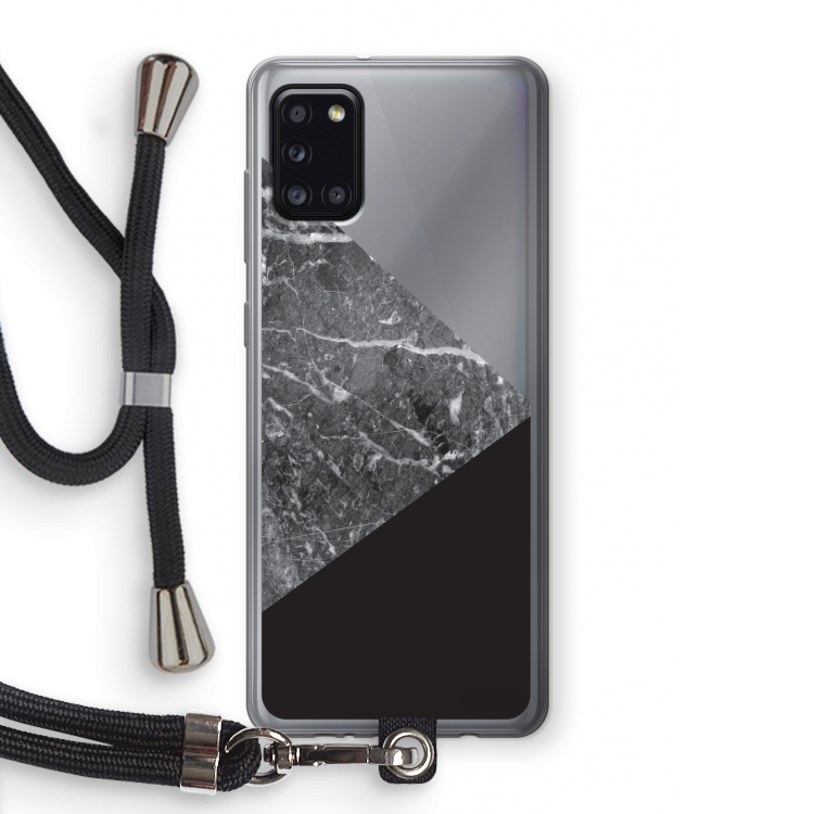 Combinatie marmer: Samsung Galaxy A31 Transparant Hoesje met koord