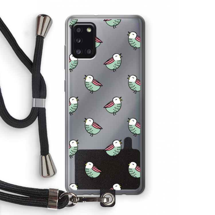 Vogeltjes: Samsung Galaxy A31 Transparant Hoesje met koord