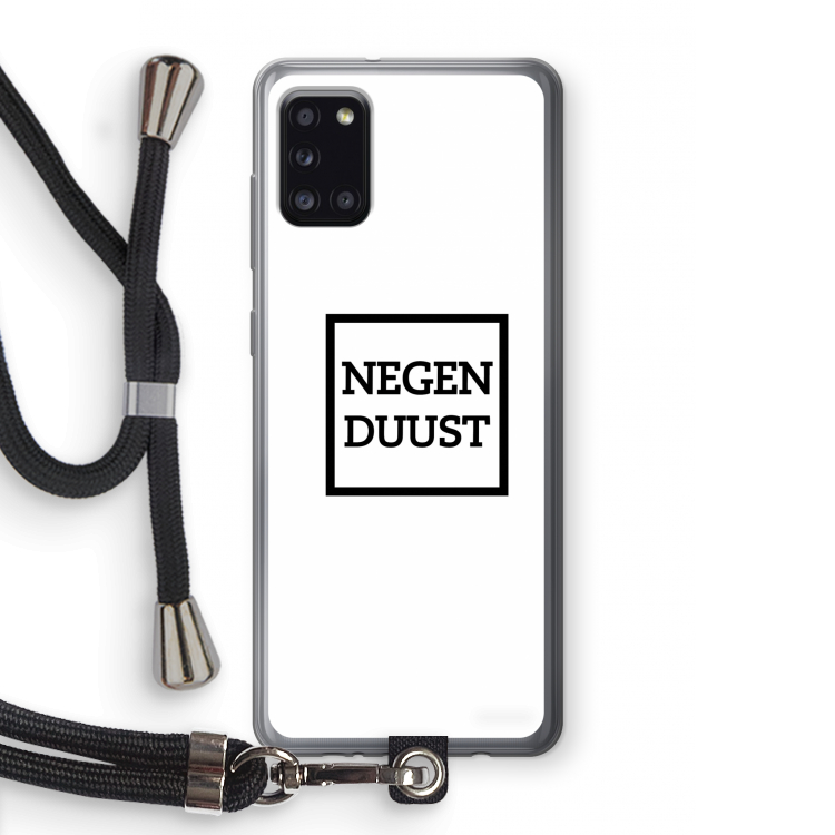 Negenduust vierkant: Samsung Galaxy A31 Transparant Hoesje met koord