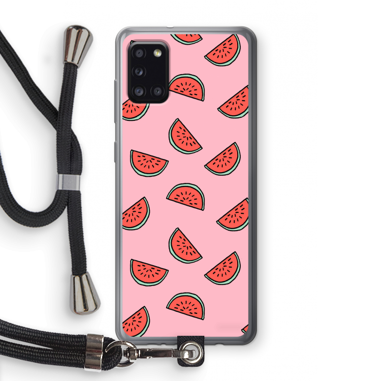 Watermeloen: Samsung Galaxy A31 Transparant Hoesje met koord