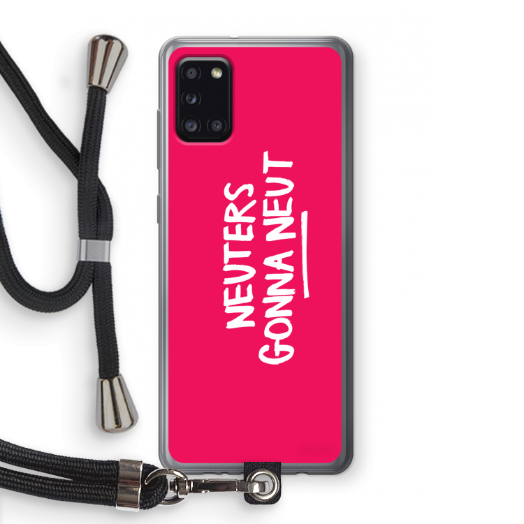 Neuters (roze): Samsung Galaxy A31 Transparant Hoesje met koord