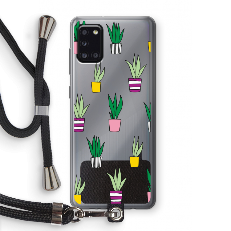 Sanseveria: Samsung Galaxy A31 Transparant Hoesje met koord