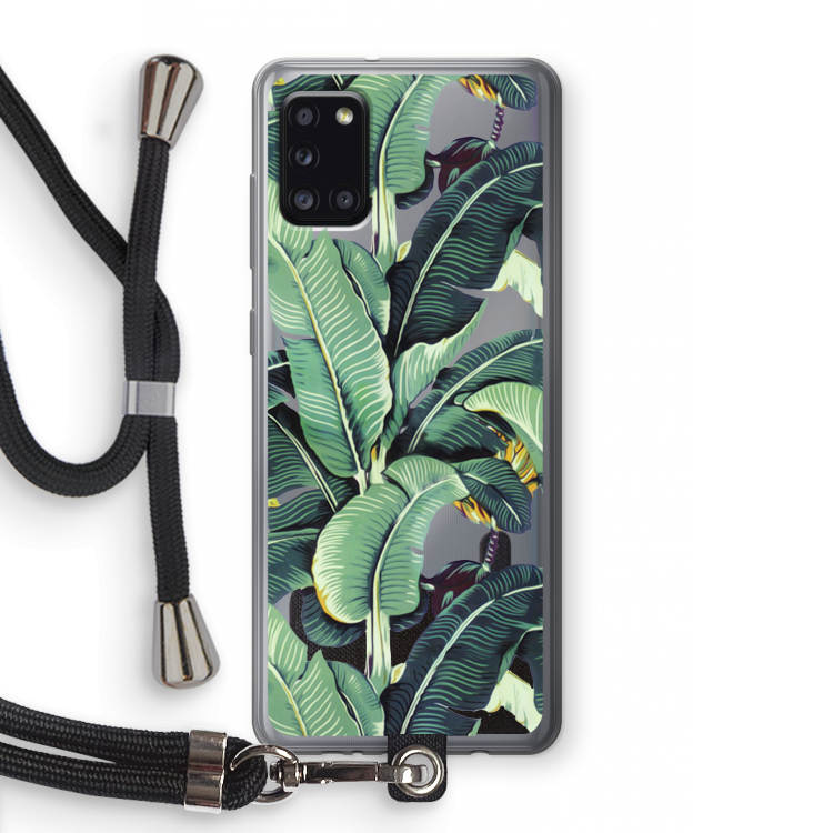 Bananenbladeren: Samsung Galaxy A31 Transparant Hoesje met koord