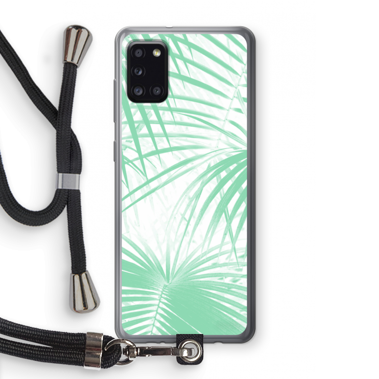 Palmbladeren: Samsung Galaxy A31 Transparant Hoesje met koord