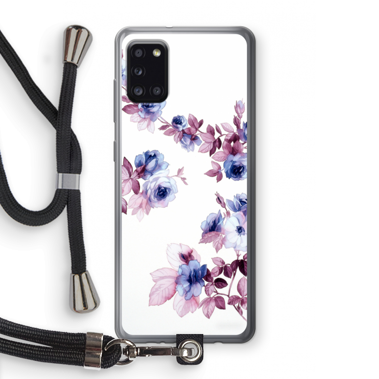 Waterverf bloemen: Samsung Galaxy A31 Transparant Hoesje met koord