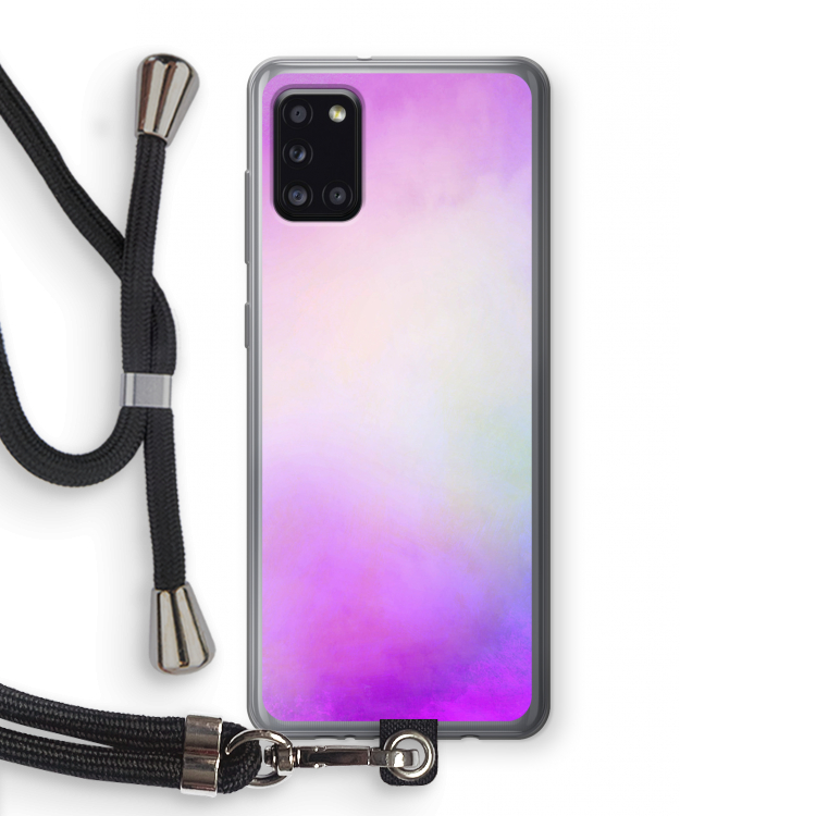 Clouds pastel: Samsung Galaxy A31 Transparant Hoesje met koord