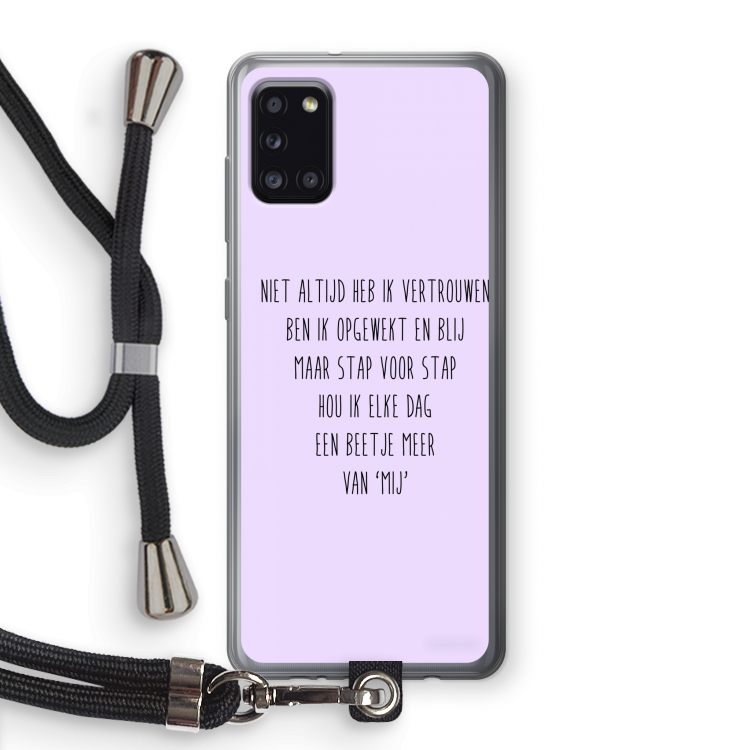 Zelfvertrouwen: Samsung Galaxy A31 Transparant Hoesje met koord