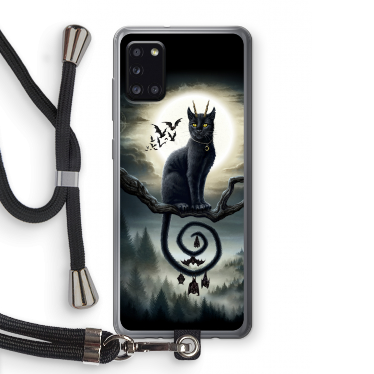 Moonlight Companions: Samsung Galaxy A31 Transparant Hoesje met koord