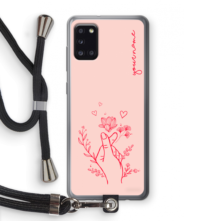 Giving Flowers: Samsung Galaxy A31 Transparant Hoesje met koord