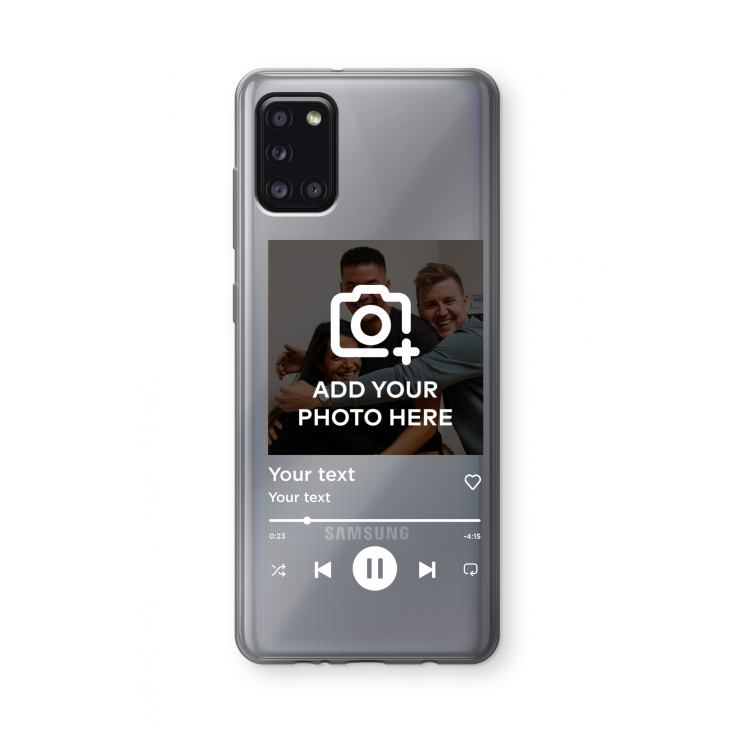 Music Player: Samsung Galaxy A31 Transparant Hoesje