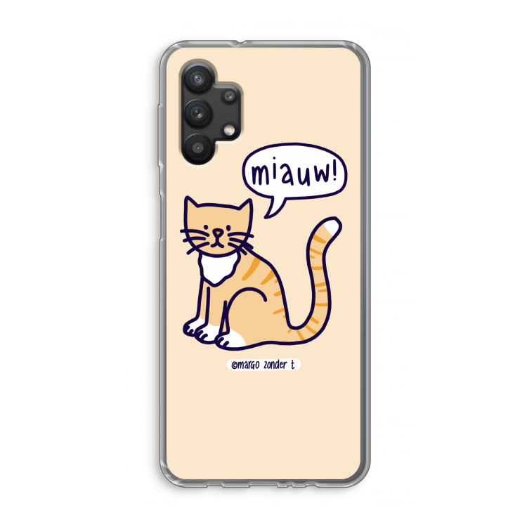 Miauw: Samsung Galaxy A32 5G Transparant Hoesje