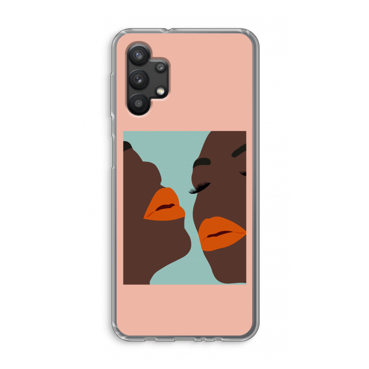 Orange lips: Samsung Galaxy A32 5G Transparant Hoesje