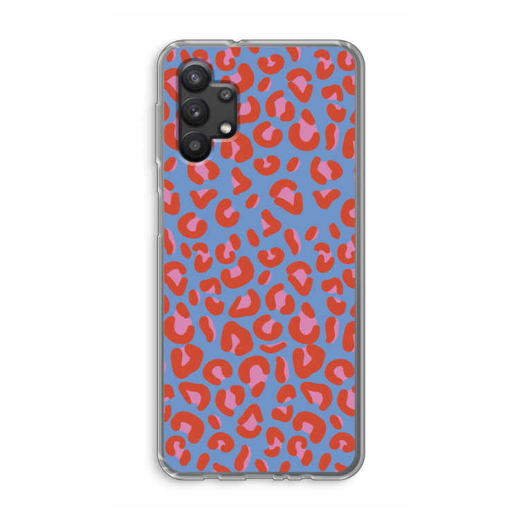 Leopard blue: Samsung Galaxy A32 5G Transparant Hoesje