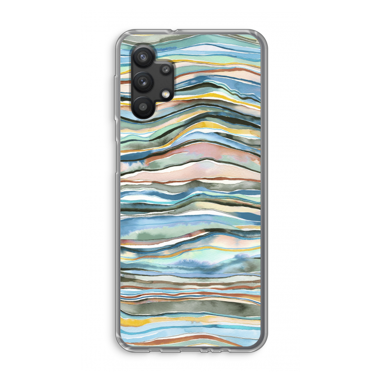 Watercolor Agate: Samsung Galaxy A32 5G Transparant Hoesje