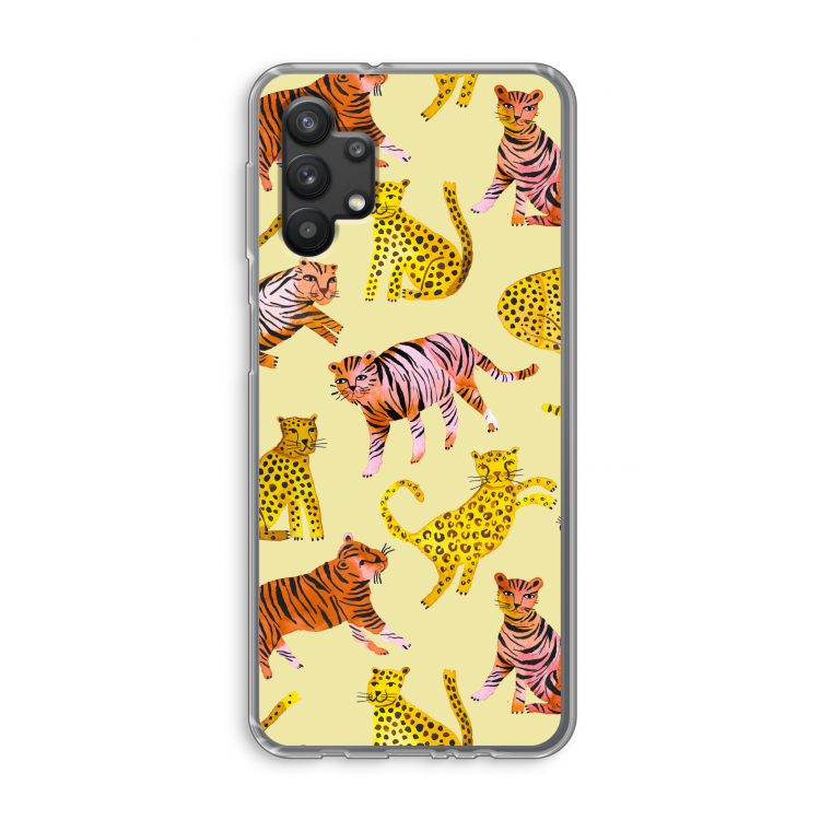 Cute Tigers and Leopards: Samsung Galaxy A32 5G Transparant Hoesje