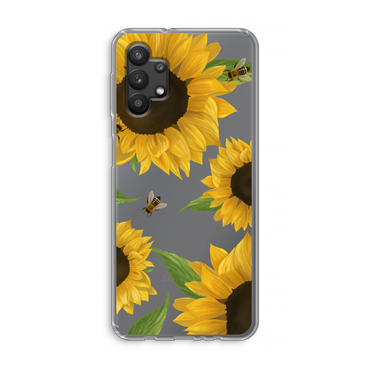 Sunflower and bees: Samsung Galaxy A32 5G Transparant Hoesje