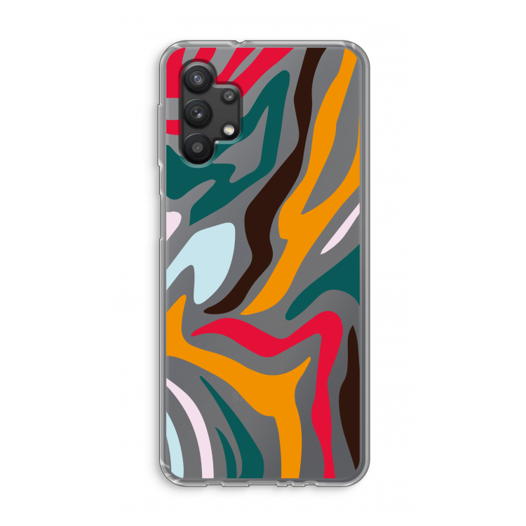 Colored Zebra: Samsung Galaxy A32 5G Transparant Hoesje