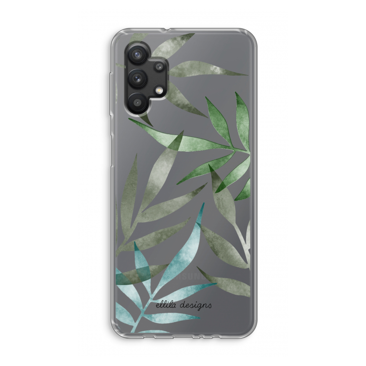 Tropical watercolor leaves: Samsung Galaxy A32 5G Transparant Hoesje