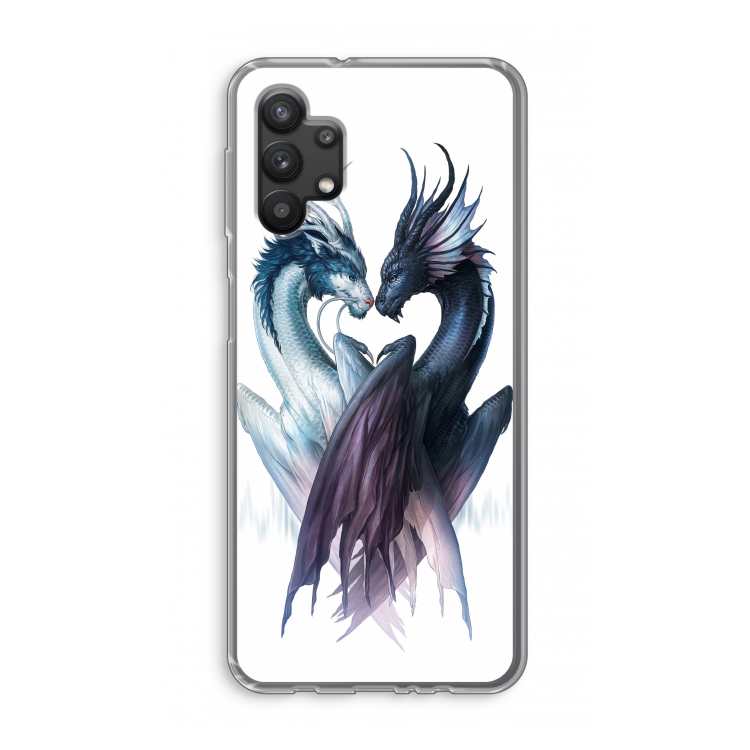 Yin Yang Dragons: Samsung Galaxy A32 5G Transparant Hoesje