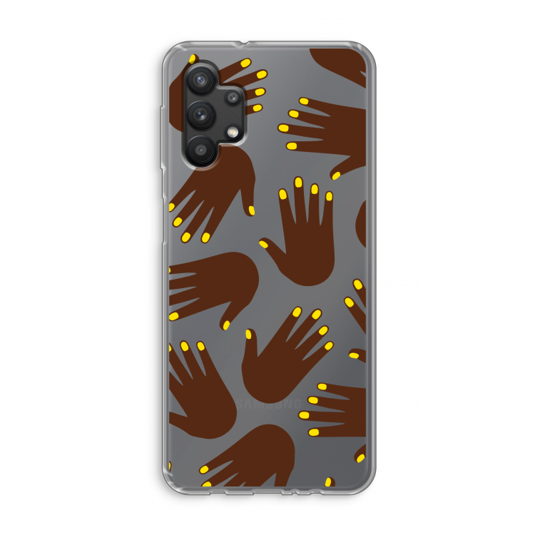 Hands dark: Samsung Galaxy A32 5G Transparant Hoesje
