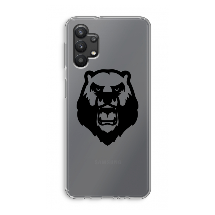 Angry Bear (black): Samsung Galaxy A32 5G Transparant Hoesje