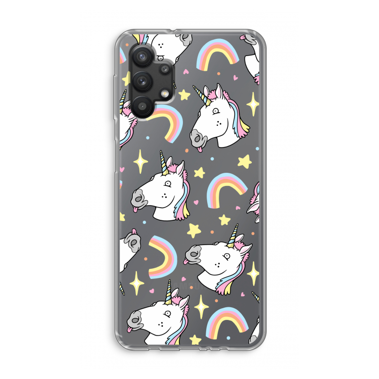 Rainbow Unicorn: Samsung Galaxy A32 5G Transparant Hoesje