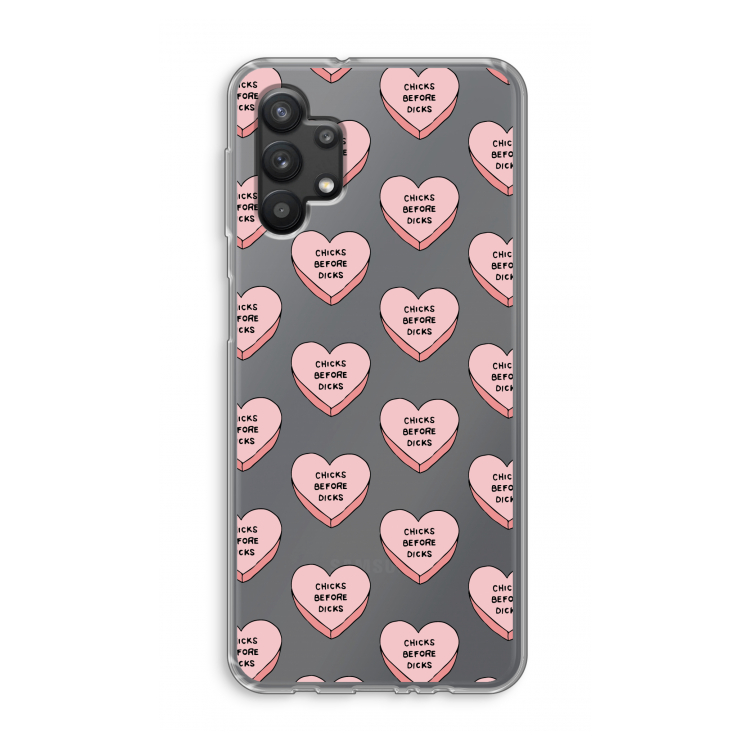Chicks before dicks: Samsung Galaxy A32 5G Transparant Hoesje