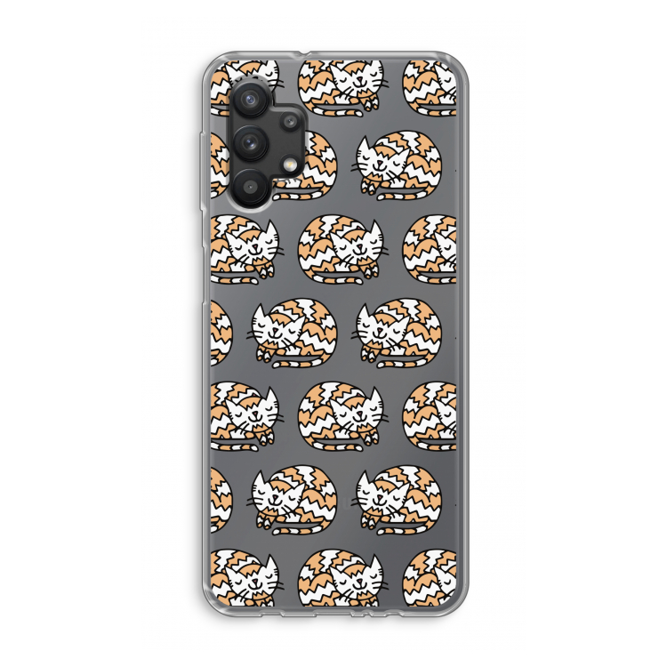 Slapende poes: Samsung Galaxy A32 5G Transparant Hoesje