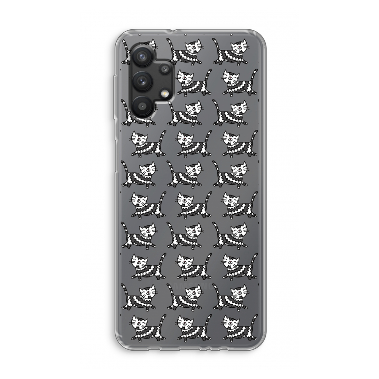 Zwarte poes: Samsung Galaxy A32 5G Transparant Hoesje