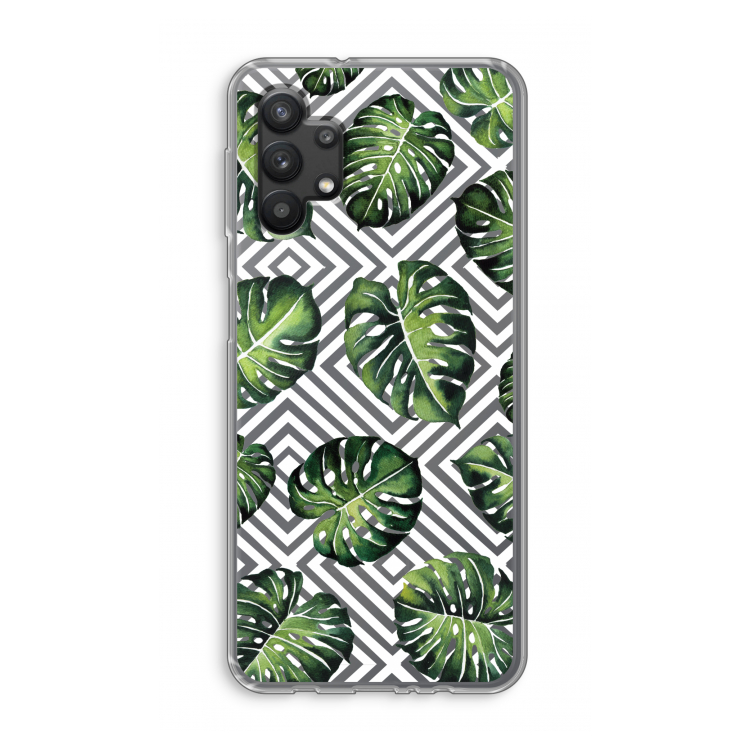Geometrische jungle: Samsung Galaxy A32 5G Transparant Hoesje