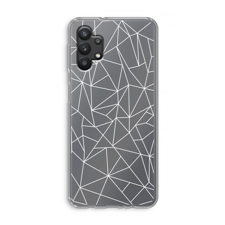 Geometrische lijnen wit: Samsung Galaxy A32 5G Transparant Hoesje