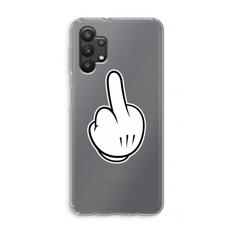 Middle finger white: Samsung Galaxy A32 5G Transparant Hoesje