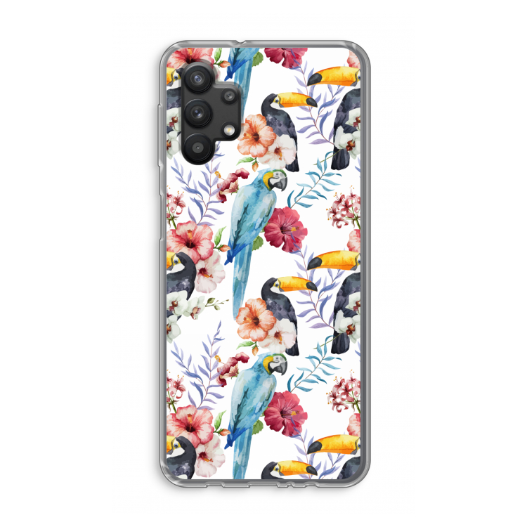 Bloemen tukan: Samsung Galaxy A32 5G Transparant Hoesje
