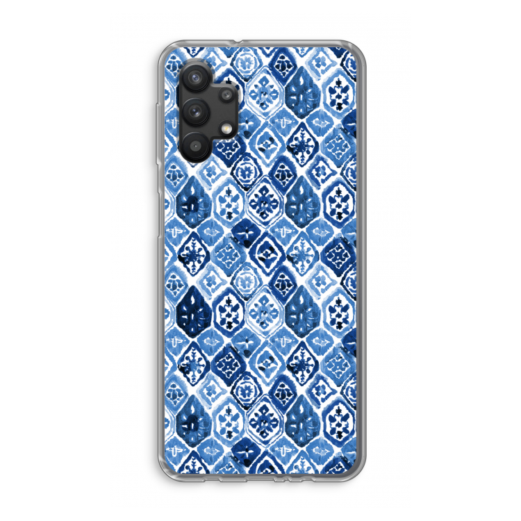 Blauw motief: Samsung Galaxy A32 5G Transparant Hoesje