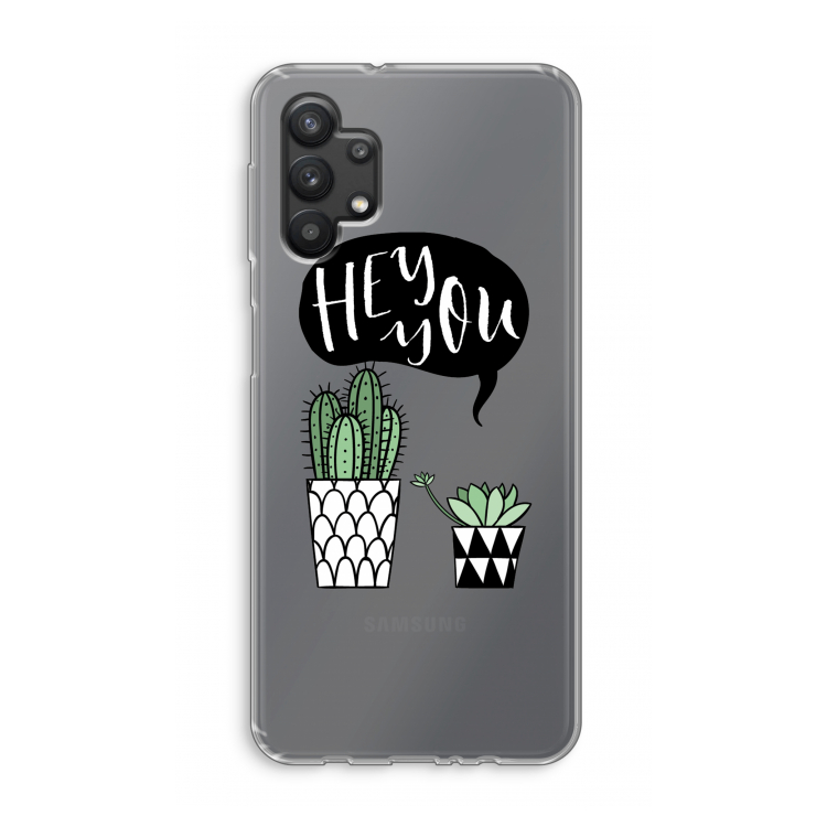 Hey you cactus: Samsung Galaxy A32 5G Transparant Hoesje
