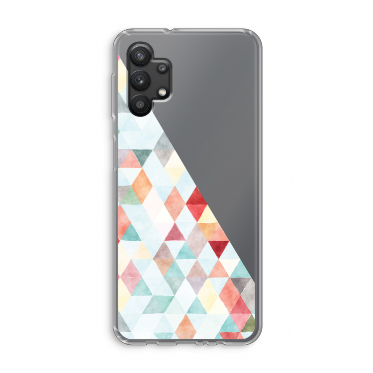 Gekleurde driehoekjes pastel: Samsung Galaxy A32 5G Transparant Hoesje