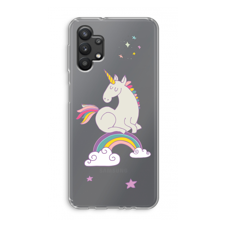 Regenboog eenhoorn: Samsung Galaxy A32 5G Transparant Hoesje