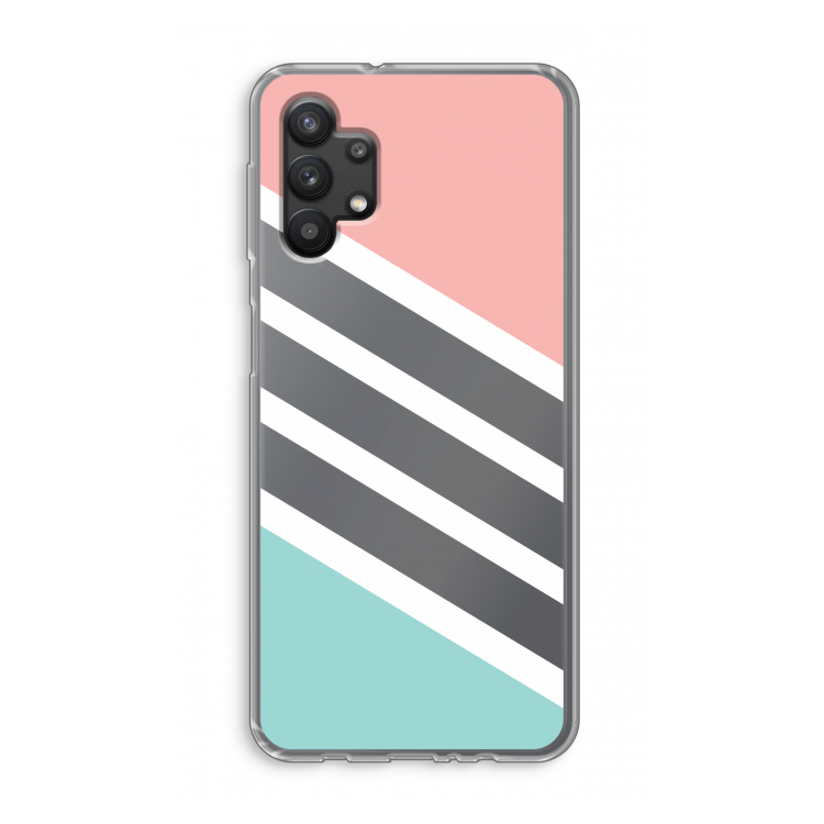 Strepen pastel: Samsung Galaxy A32 5G Transparant Hoesje