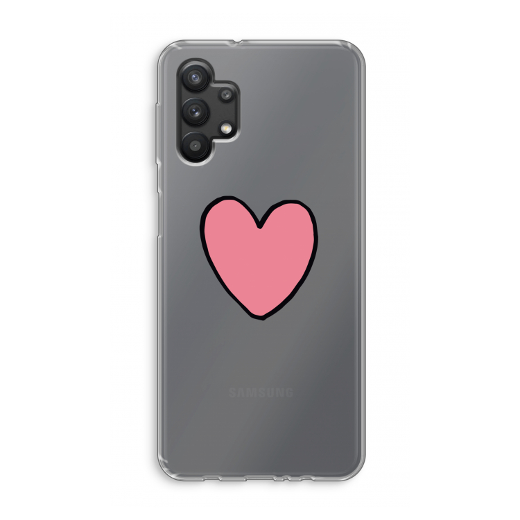 Hartje: Samsung Galaxy A32 5G Transparant Hoesje
