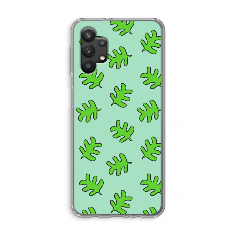 Groene blaadjes: Samsung Galaxy A32 5G Transparant Hoesje